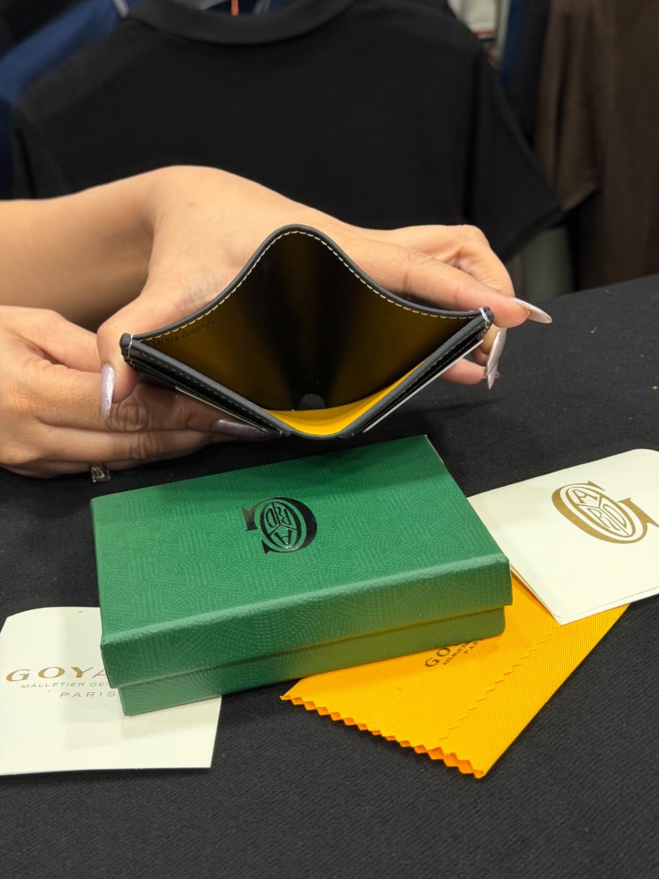 Goyard Card Wallet - Black Grey