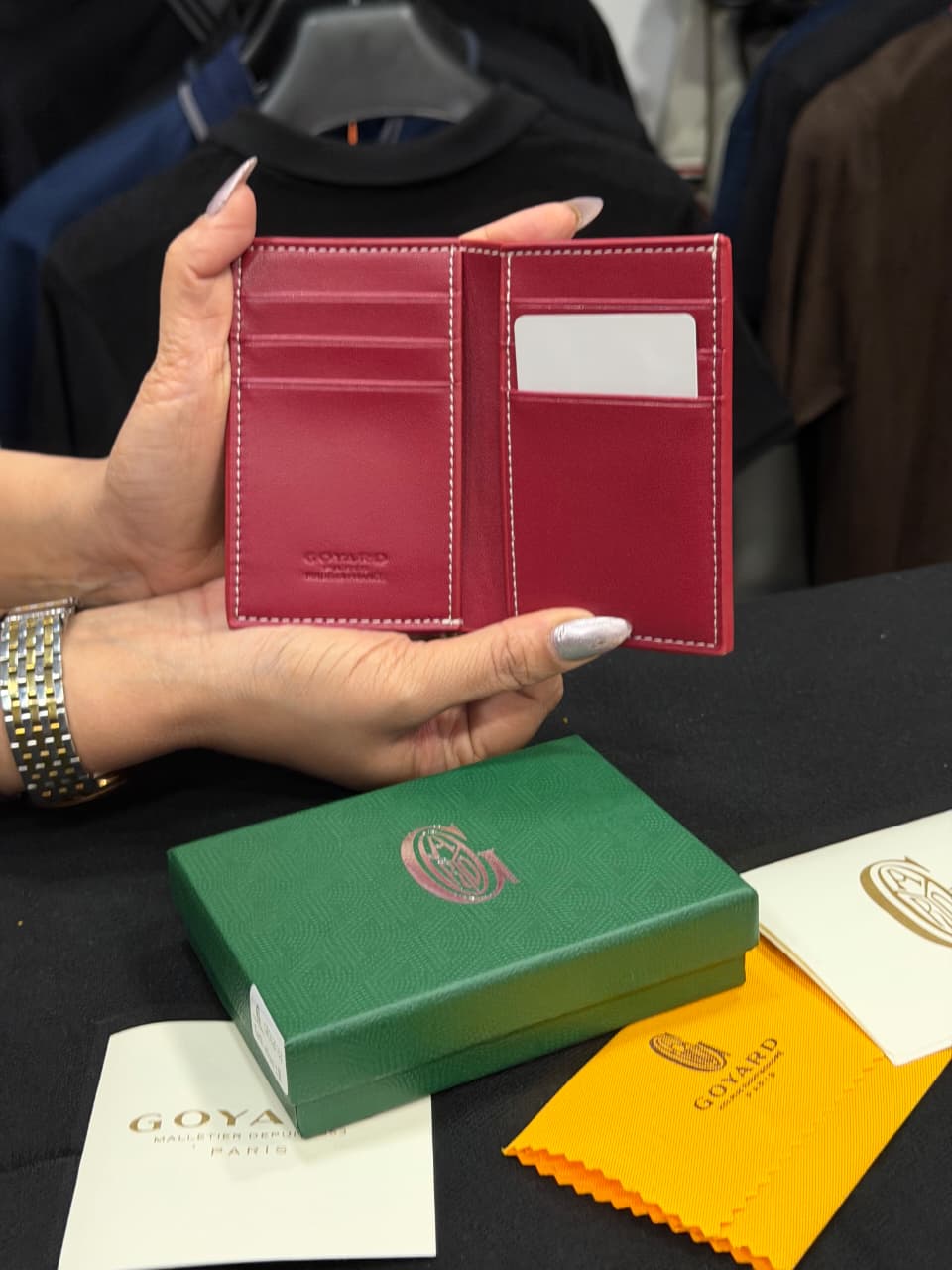 Goyard Card Wallet - Jujube Red