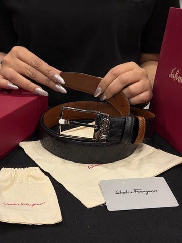 Salvatore Ferragamo 1:1 Grade Genuine Leather Belt with Full Packaging