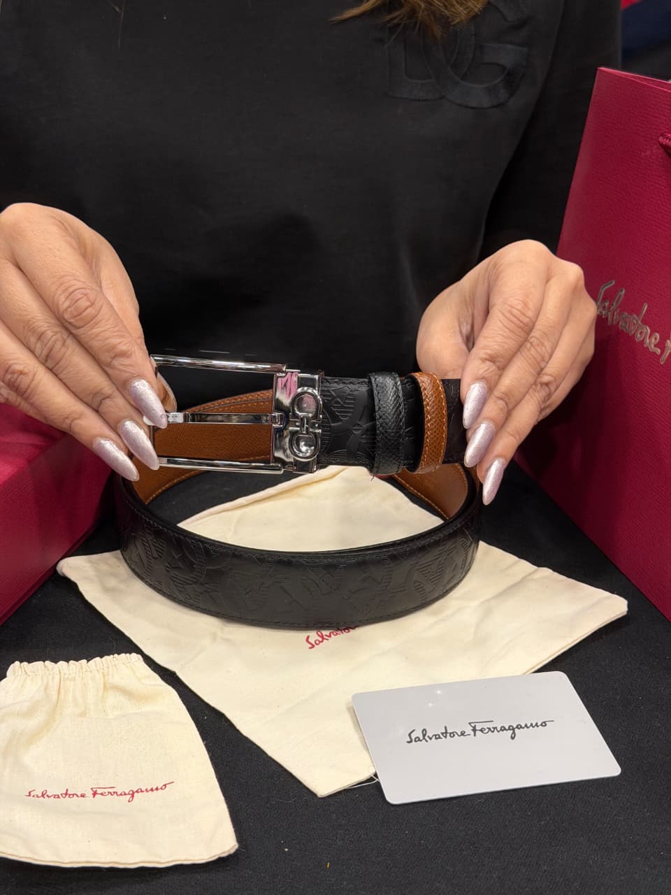 Salvatore Ferragamo 1:1 Grade Genuine Leather Belt with Full Packaging