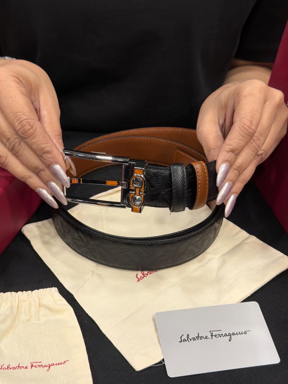 Salvatore Ferragamo 1:1 Grade Genuine Leather Belt with Full Packaging