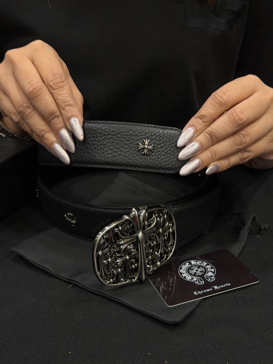 Chrome Hearts 1:1 Grade Genuine Leather Belt with Full Packaging