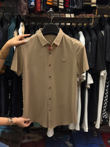 Prada Stretchable Dri Fit Button Half Sleeve Shirt
