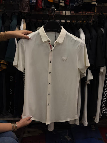Prada Stretchable Dri Fit Button Half Sleeve Shirt
