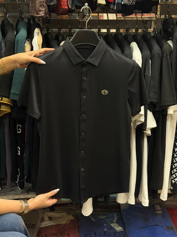 Fendi Stretchable Dri Fit Button Half Sleeve Shirt