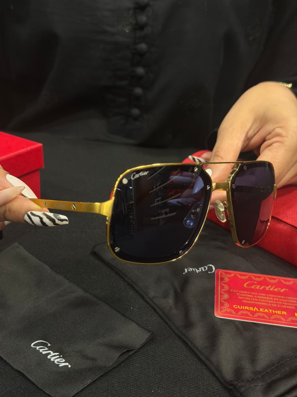 Cartier 1:1 Super Premium Grade in Titanium Sunglasses