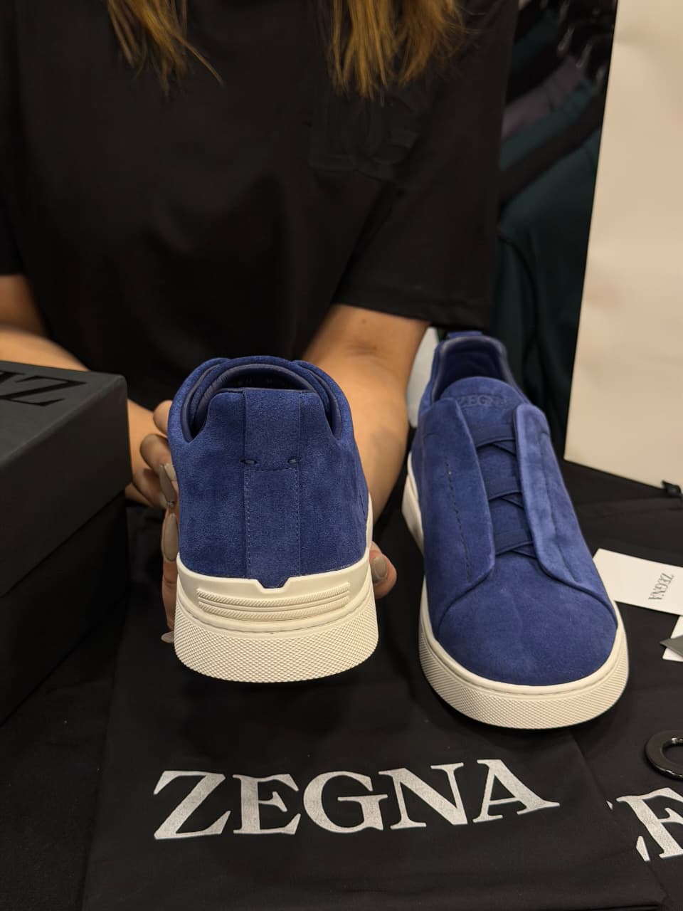 Zegna Triple Stitch 1:1 Grade Super Premium Suede Sneaker Shoe