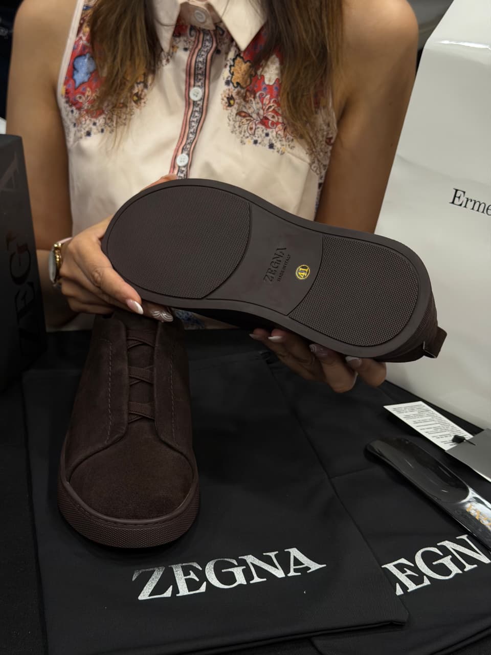 Zegna Triple Stitch 1:1 Grade Super Premium Suede Leather Sneaker Shoe