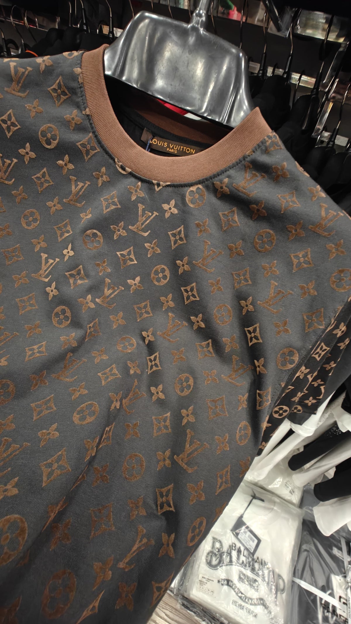 Louis Vuitton Flocked Material Tshirt