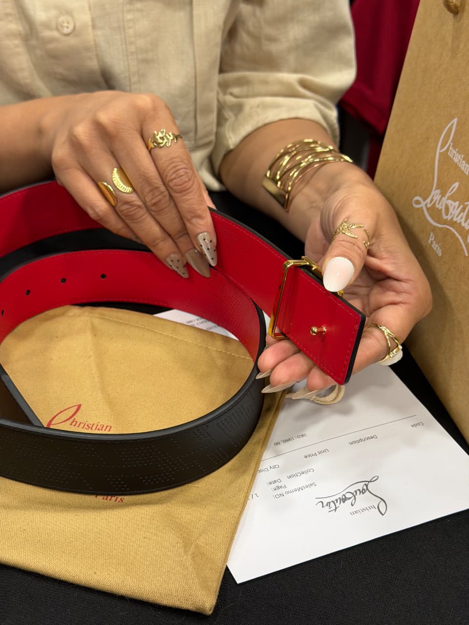 Christian Louboutin 1:1 Grade Genuine Leather Men' Belt with Complete Box Packaging