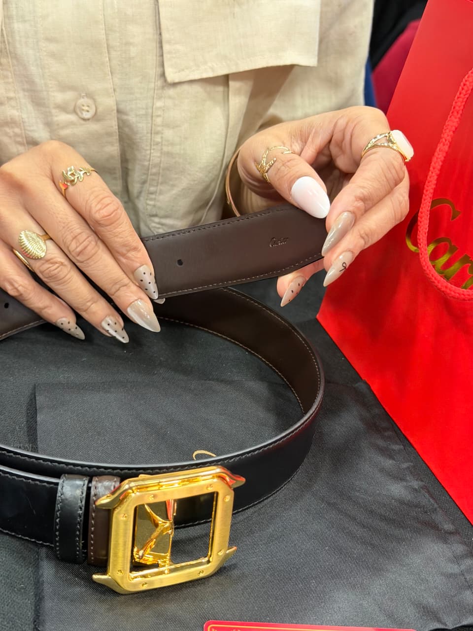Cartier 1:1 Grade Genuine Leather Women's Belt with Complete Box Packaging