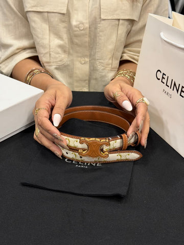 Celine 1:1 Grade Genuine Leather Women's Belt with Complete Box Packaging