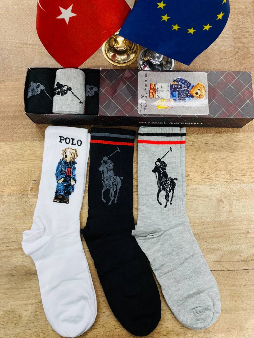Ralph Lauren Scented Crew Socks- Pack of 6 - Made In Turkey