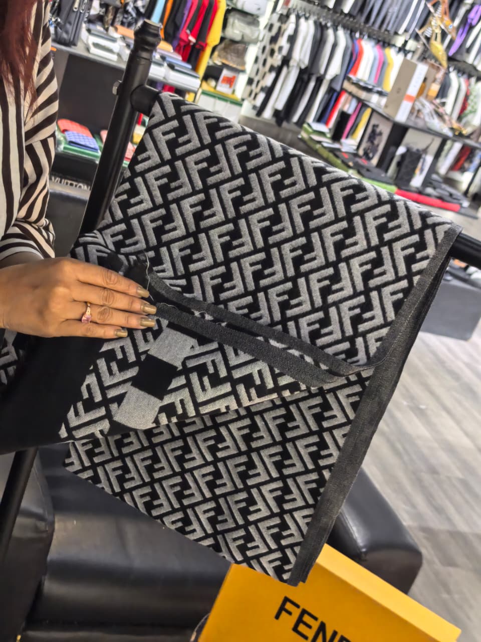 Fendi Women's Stole/Scarf for Winter with Box