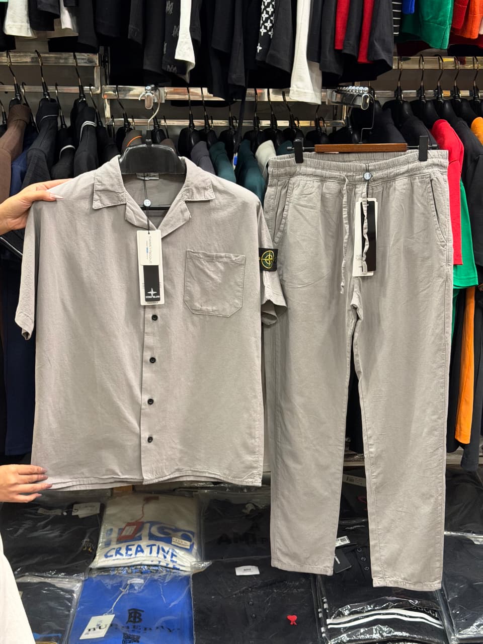 Stone Island 1:1 Linen Cotton Premium Grade Co-ords set