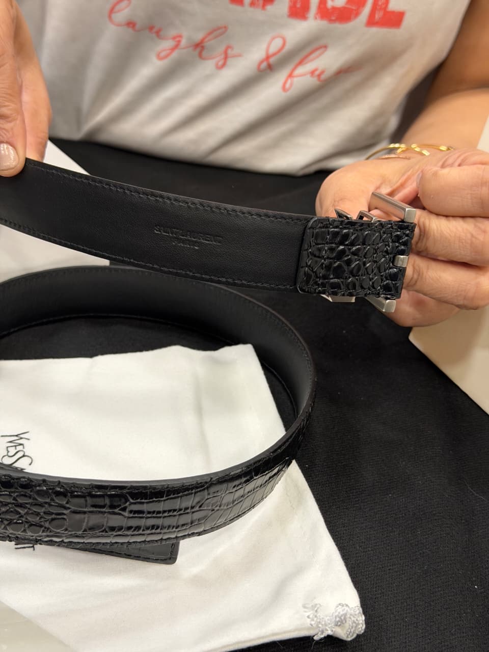 YSL 1:1 Grade Genuine Leather Women's Belt with Complete Box Packaging