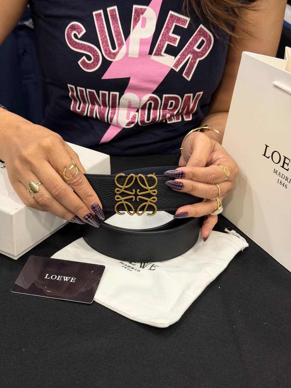 Loewe 1:1 Grade Genuine Leather Women's Belt with Complete Box Packaging
