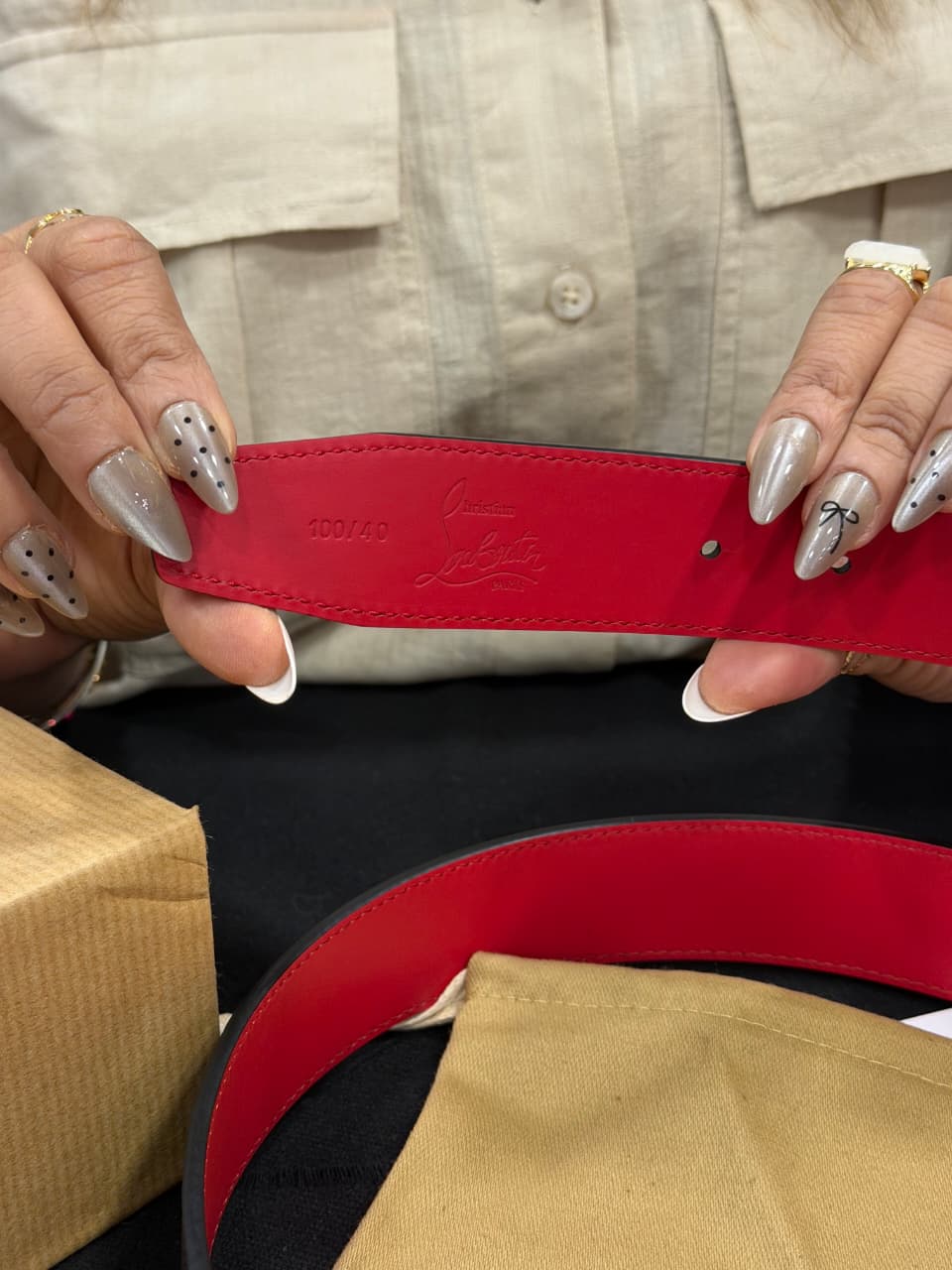 Christian Louboutin 1:1 Grade Genuine Leather Men' Belt with Complete Box Packaging