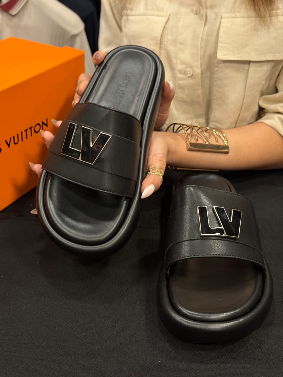 Louis Vuitton High End Slides with Box
