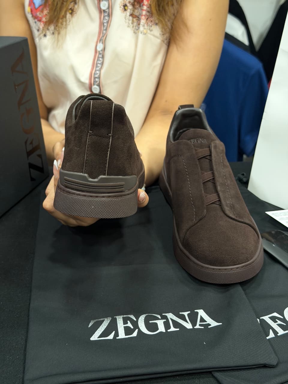 Zegna Triple Stitch 1:1 Grade Super Premium Suede Leather Sneaker Shoe