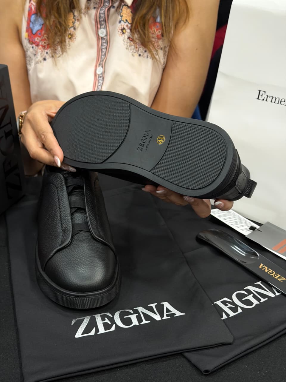 Zegna Triple Stitch 1:1 Grade Super Premium Leather Sneaker Shoe