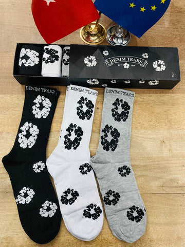 Denim Tears Scented Crew Socks- Pack of 6 - Made In Turkey