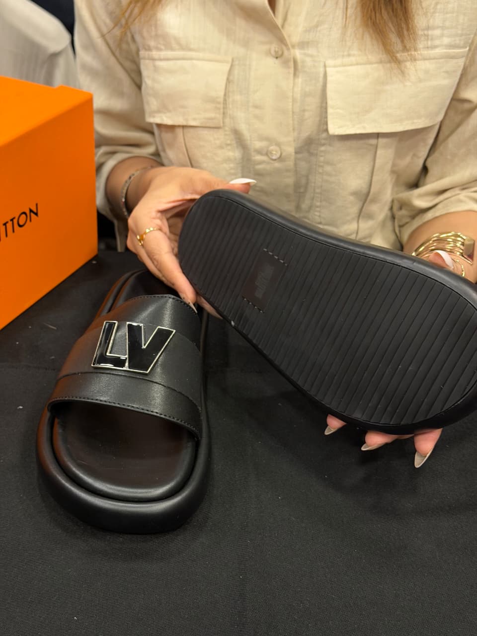 Louis Vuitton High End Slides with Box