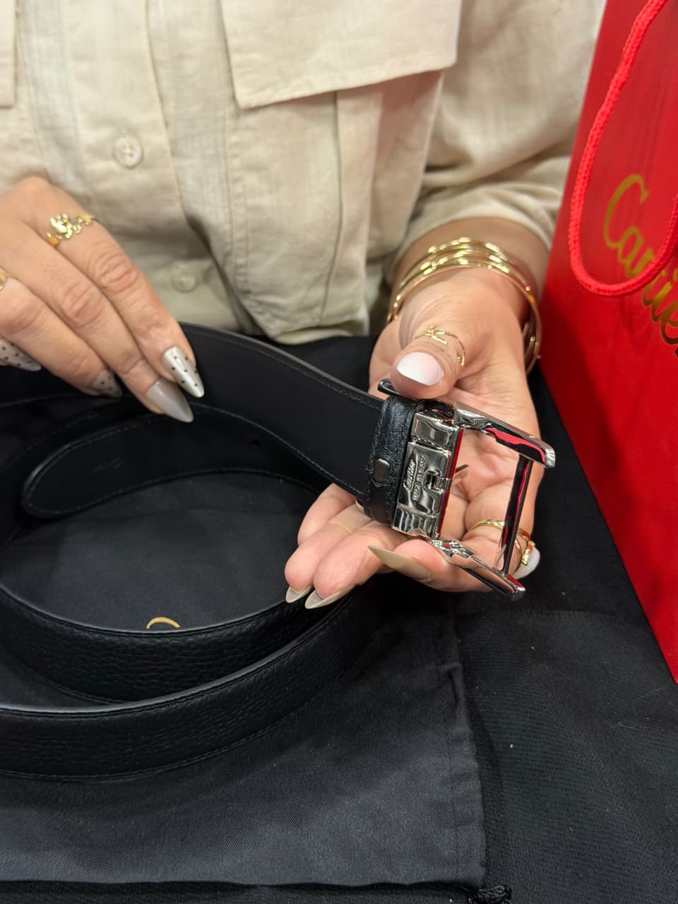 Cartier 1:1 Grade Genuine Leather Women's Belt with Complete Box Packaging