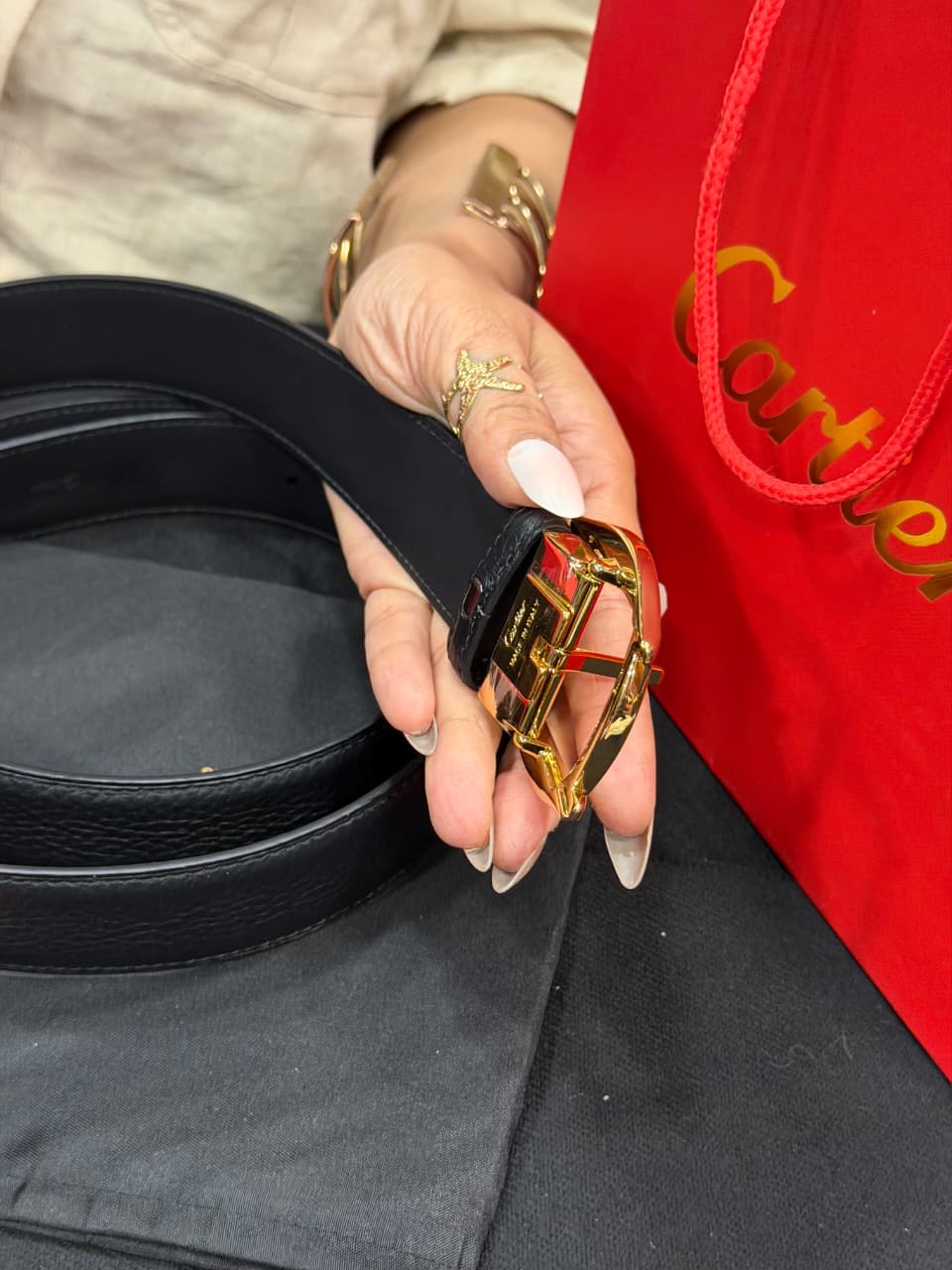 Cartier 1:1 Grade Genuine Leather Women's Belt with Complete Box Packaging